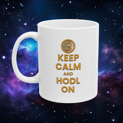 KEEP CALM AND HODL ON MUG