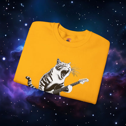 CAT PLAYING GUITAR SWEATSHIRT