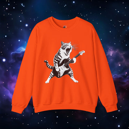 CAT PLAYING GUITAR SWEATSHIRT