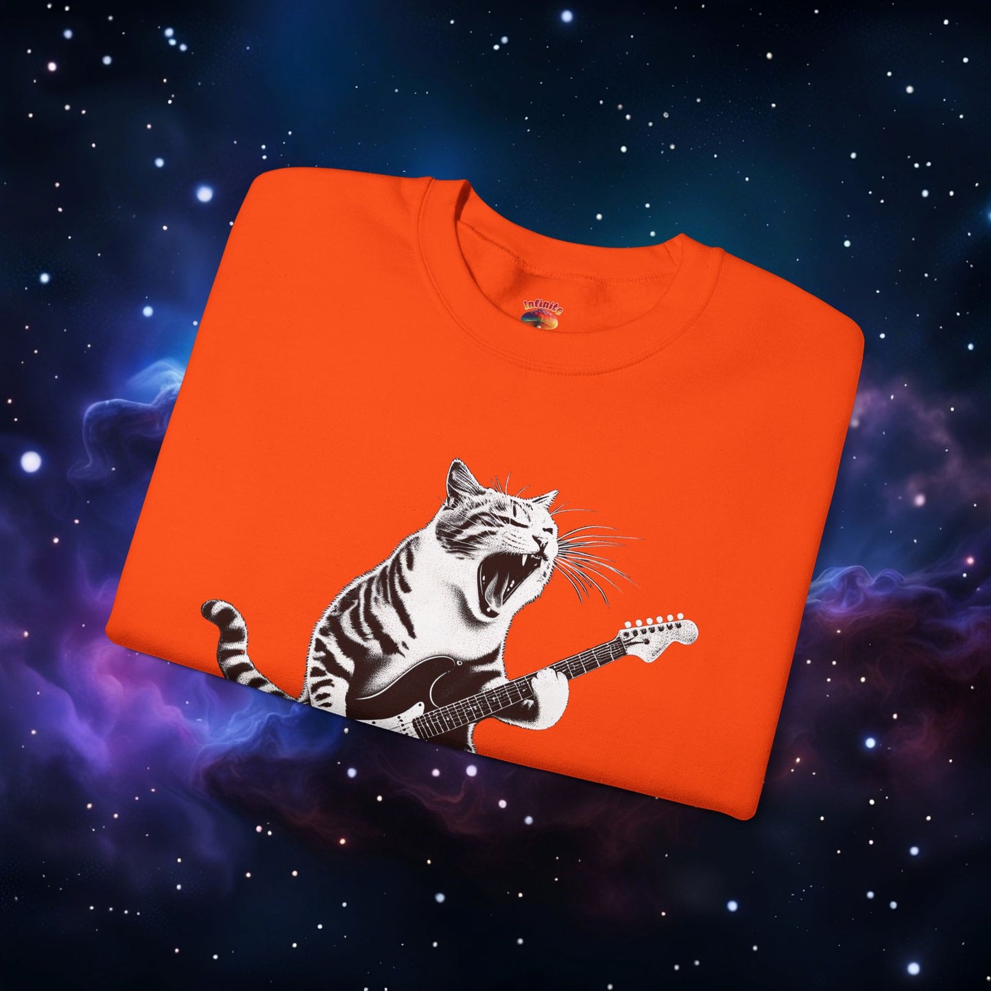 CAT PLAYING GUITAR SWEATSHIRT