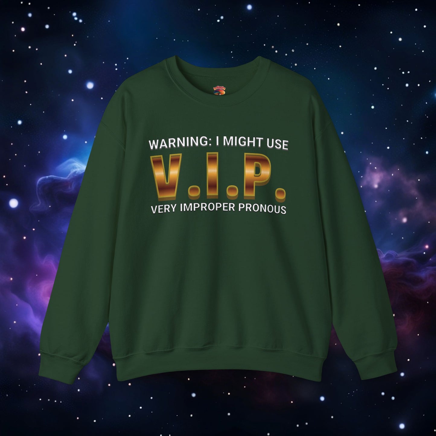 V.I.P. PRONOUN WARNING SWEATSHIRT