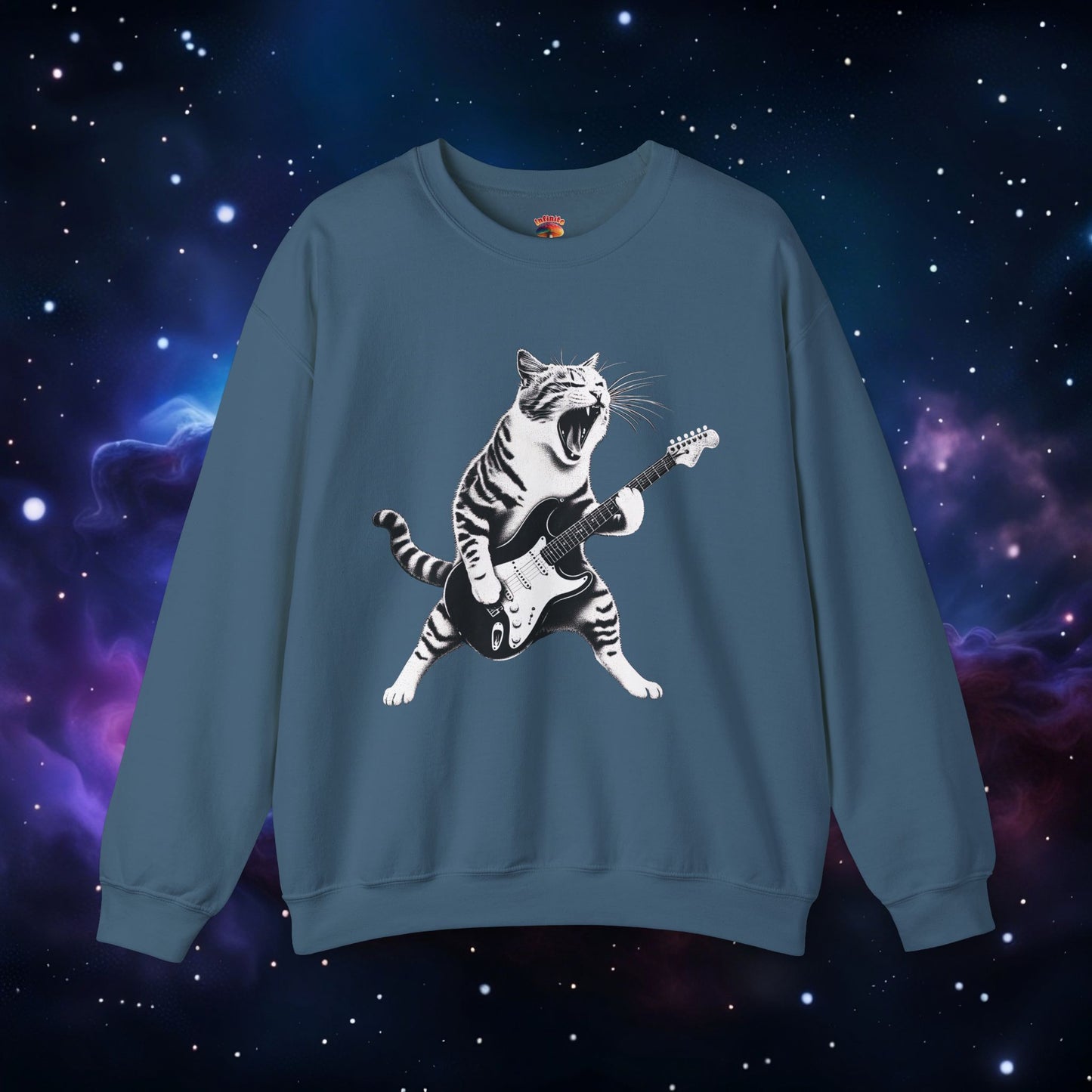 CAT PLAYING GUITAR SWEATSHIRT