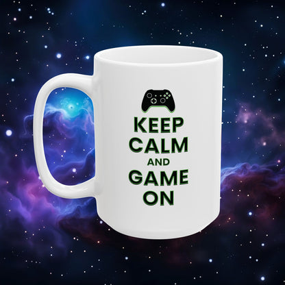 KEEP CALM AND GAME ON XB MUG