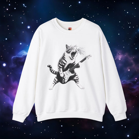 CAT PLAYING GUITAR SWEATSHIRT