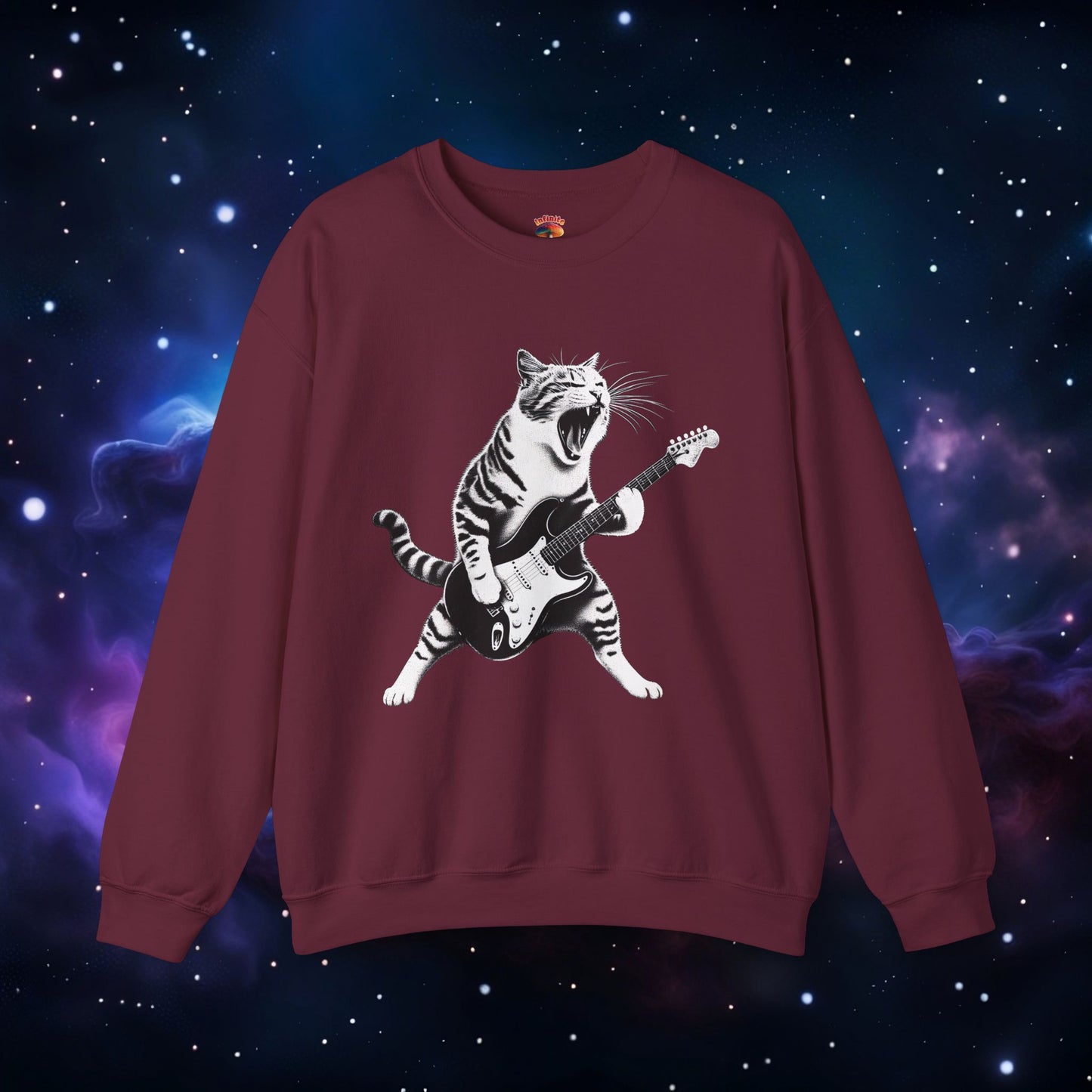 CAT PLAYING GUITAR SWEATSHIRT