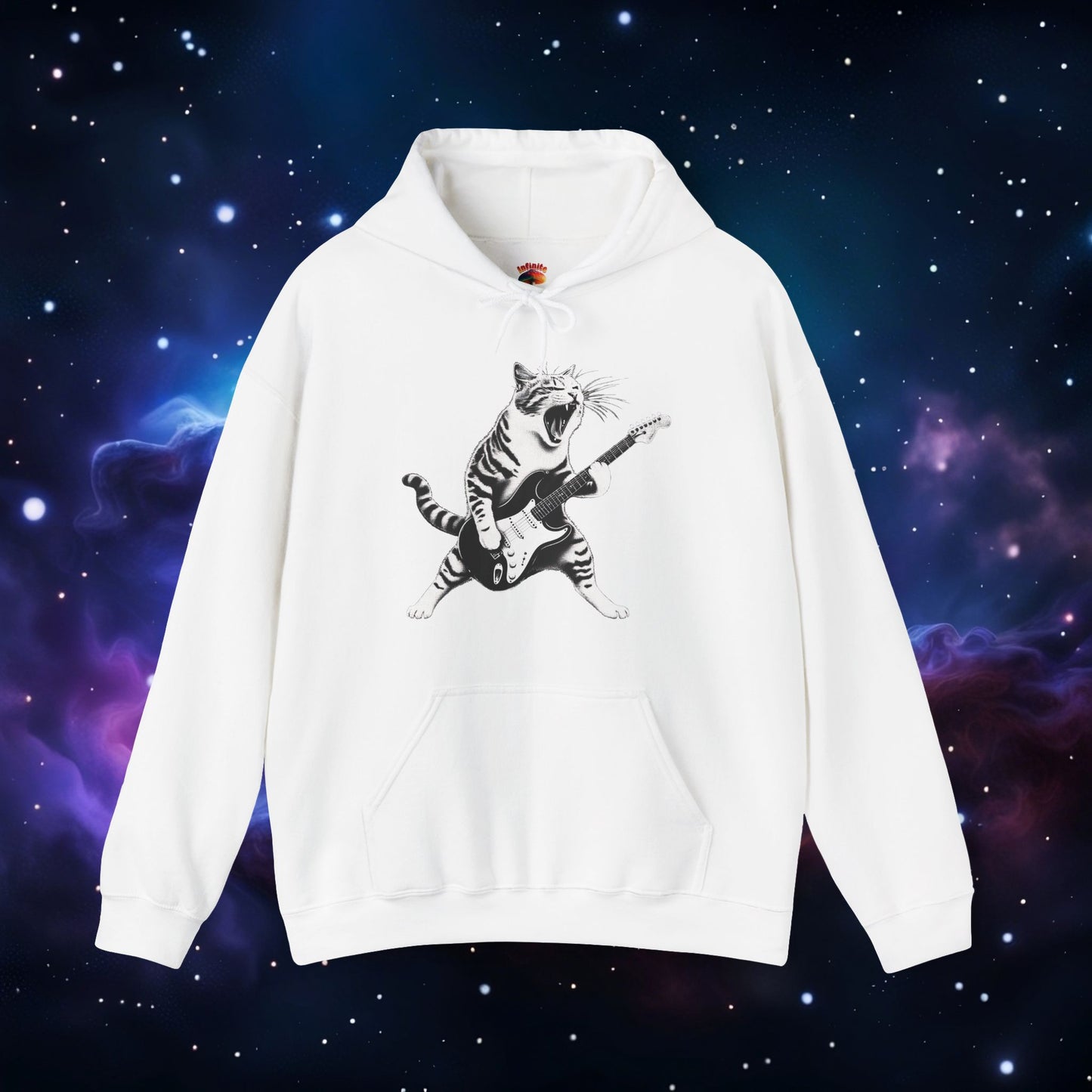 CAT PLAYING GUITAR HOODIE