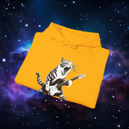 CAT PLAYING GUITAR HOODIE