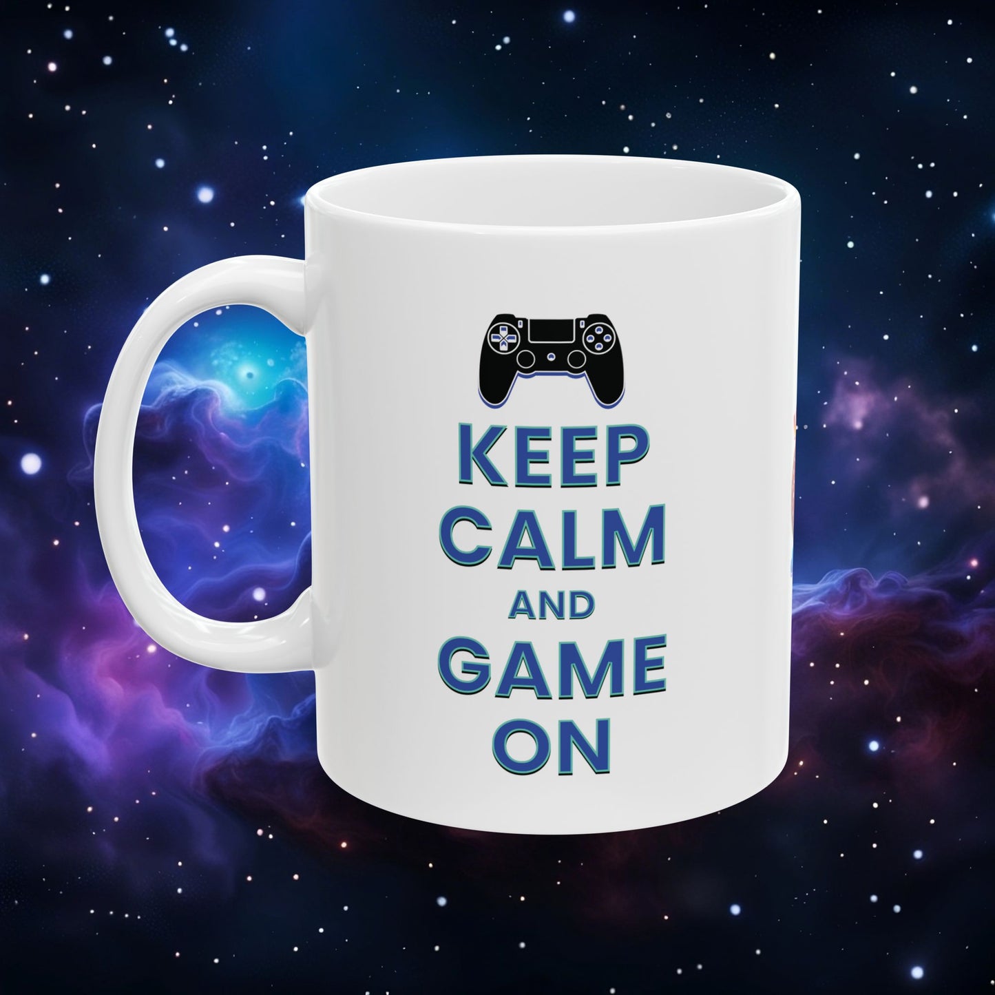 KEEP CALM AND GAME ON PS MUG