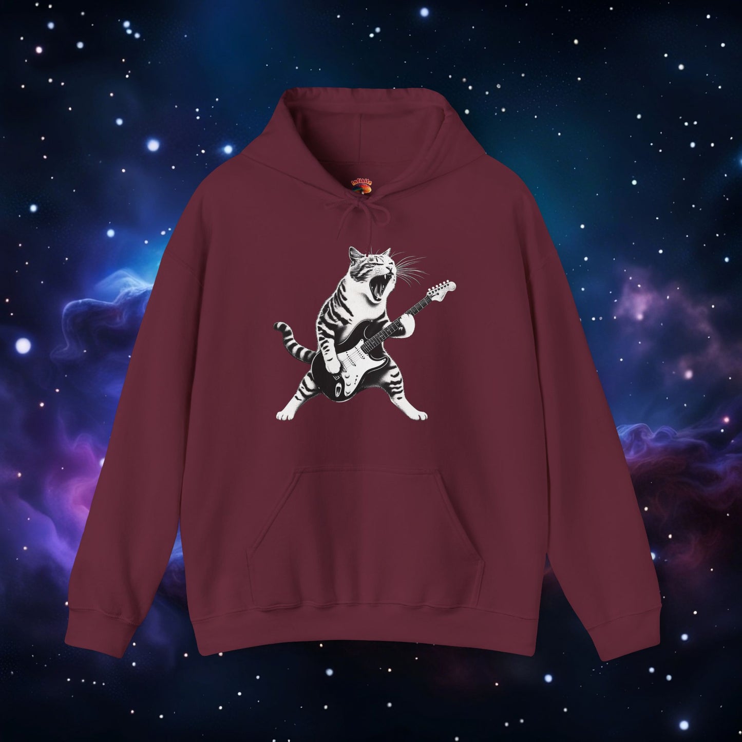 CAT PLAYING GUITAR HOODIE