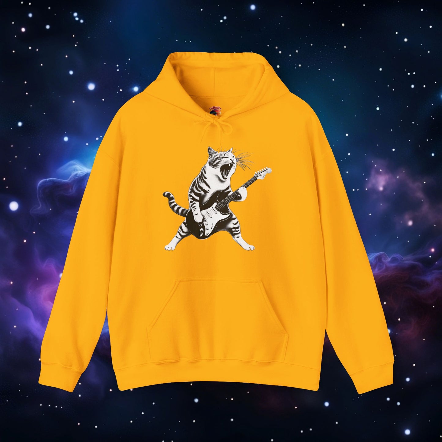 CAT PLAYING GUITAR HOODIE