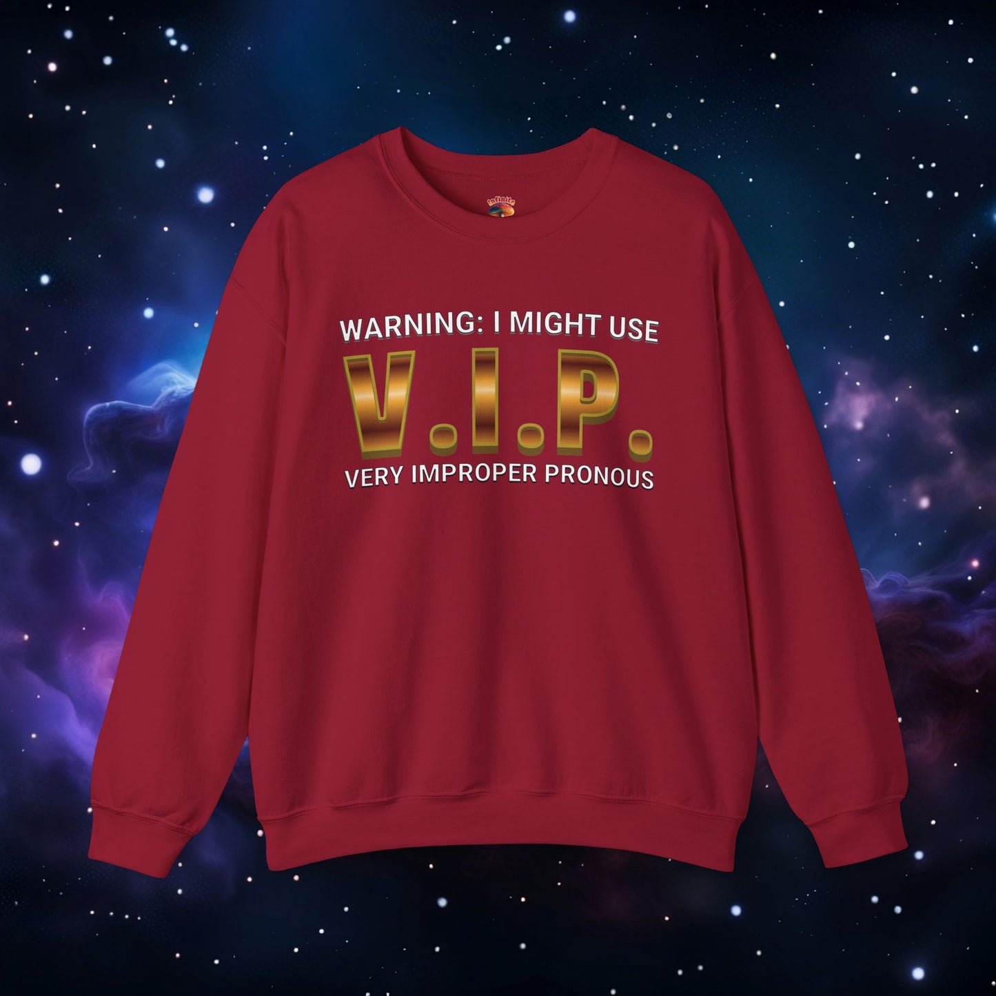 V.I.P. PRONOUN WARNING SWEATSHIRT