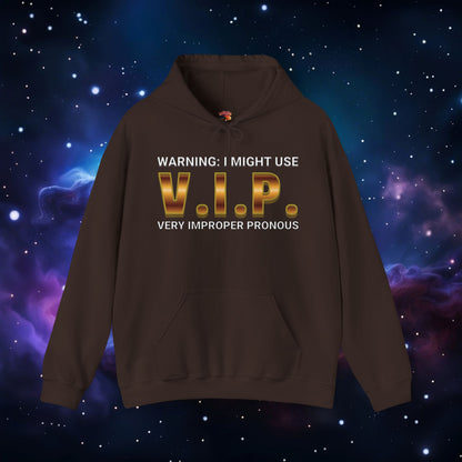 V.I.P. PRONOUN WARNING HOODIE