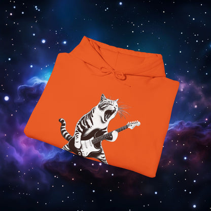 CAT PLAYING GUITAR HOODIE