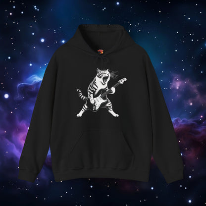 CAT PLAYING GUITAR HOODIE