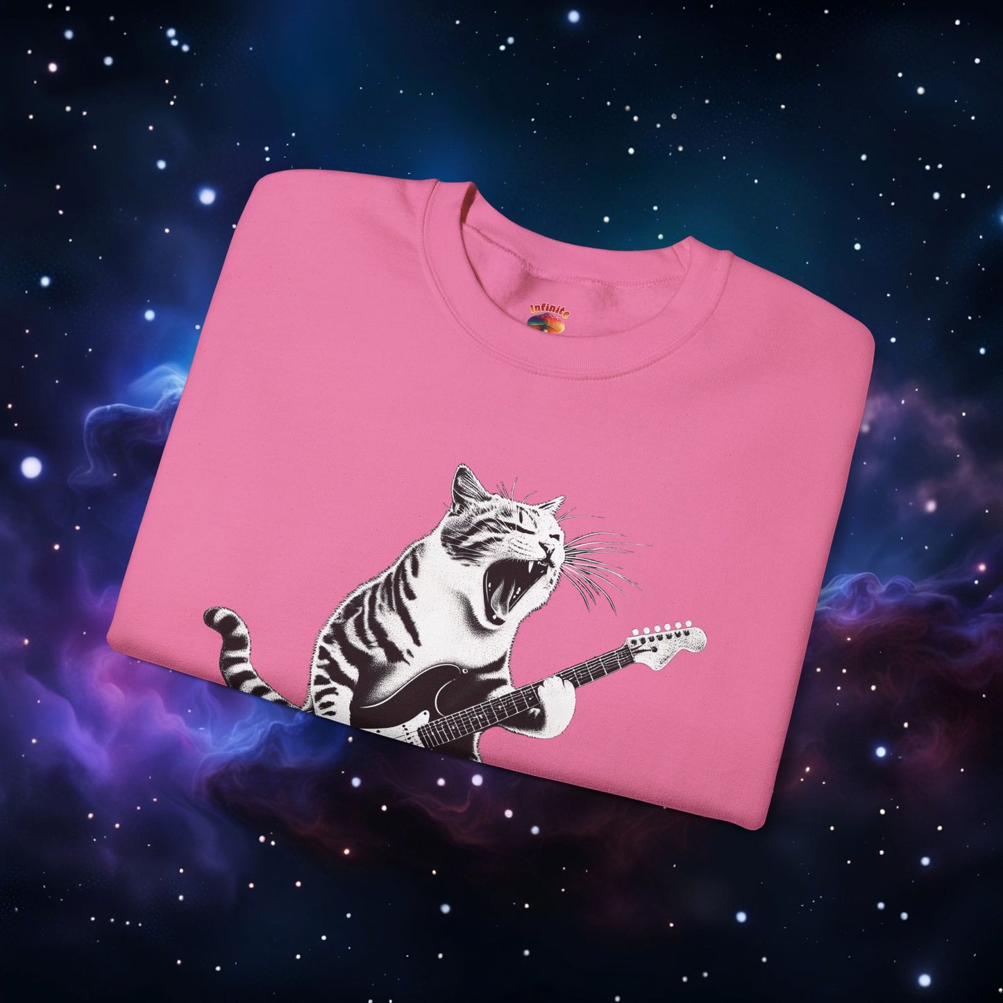 CAT PLAYING GUITAR SWEATSHIRT