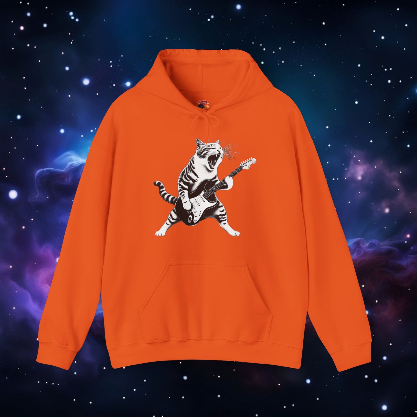 CAT PLAYING GUITAR HOODIE