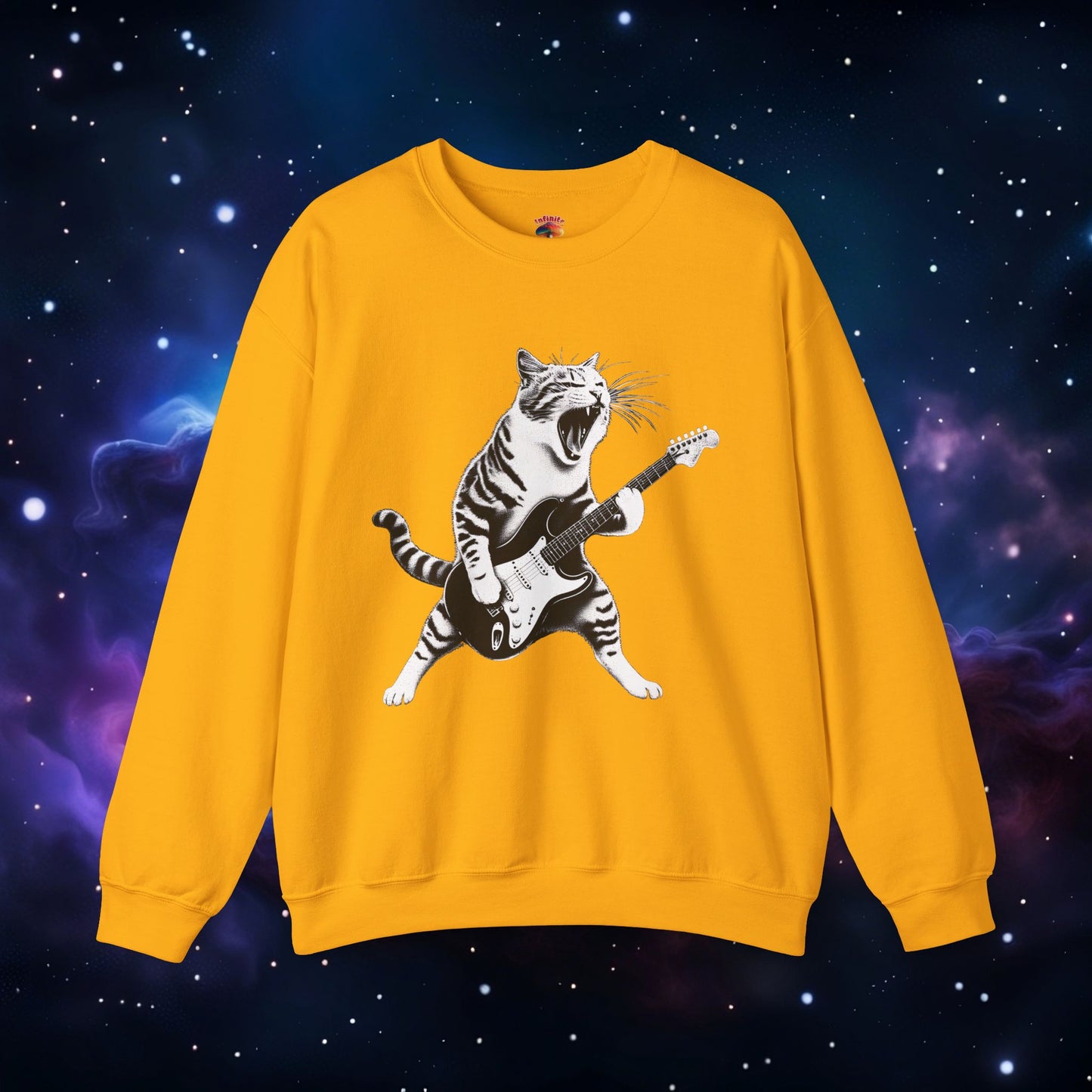 CAT PLAYING GUITAR SWEATSHIRT