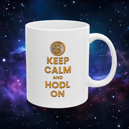 KEEP CALM AND HODL ON MUG