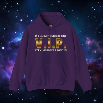 V.I.P. PRONOUN WARNING HOODIE