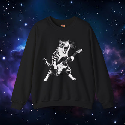 CAT PLAYING GUITAR SWEATSHIRT