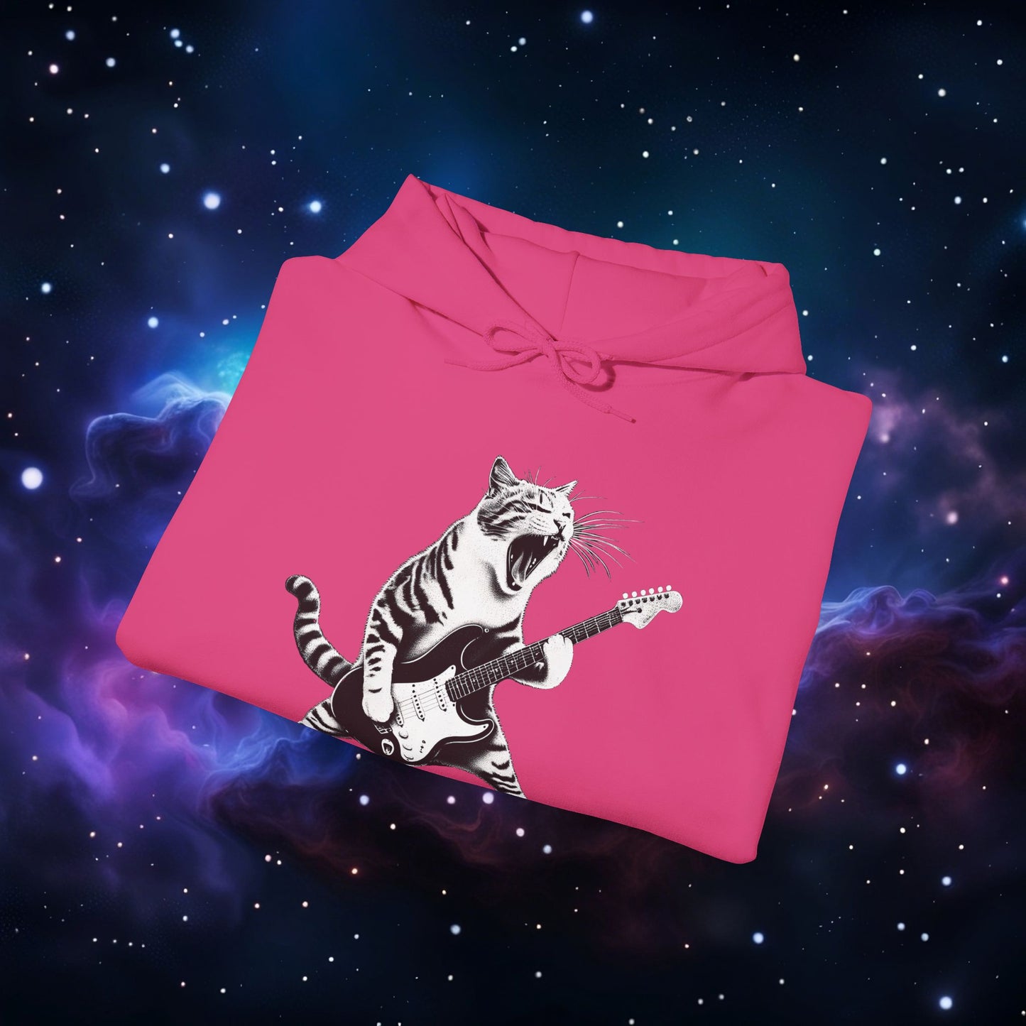 CAT PLAYING GUITAR HOODIE