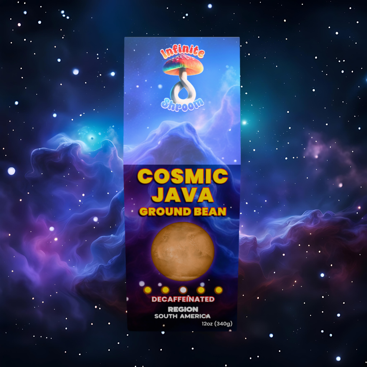 COSMIC JAVA DECAFFEINATED GROUND BEAN COFFEE